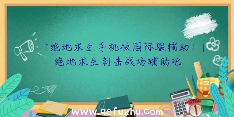 「绝地求生手机版国际服辅助」|绝地求生刺击战场辅助吧